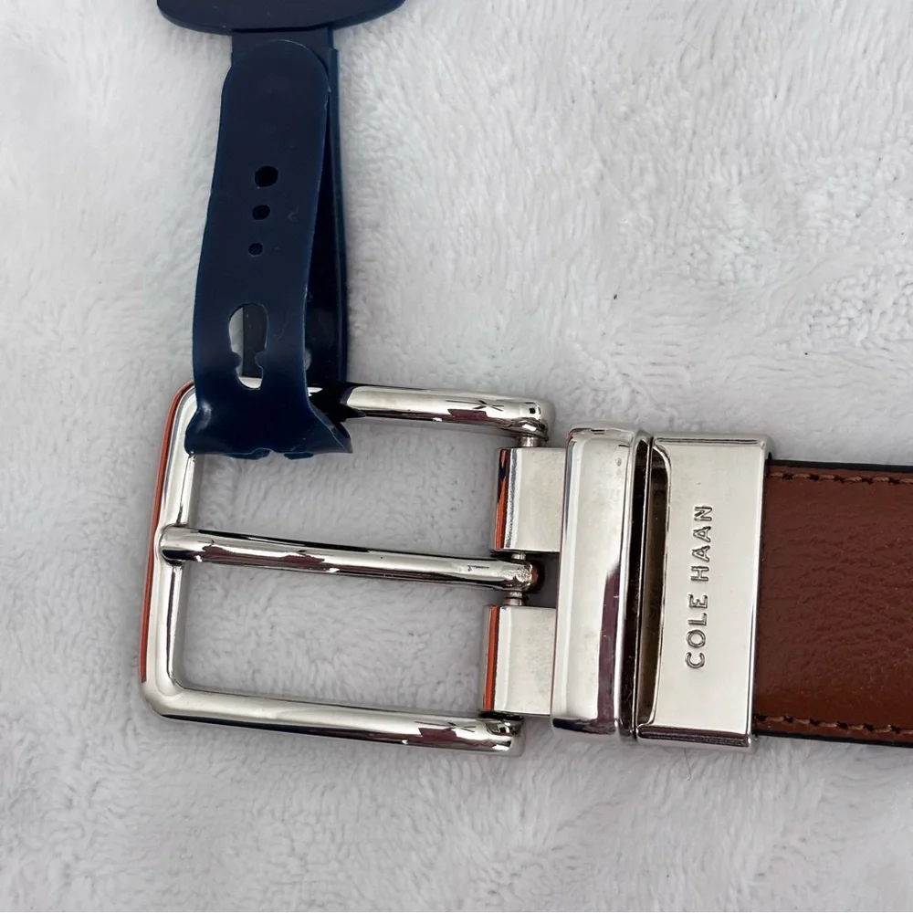 COLE HAAN Men's Classic Reversible Feather Edge Leather Belt--NWT--S